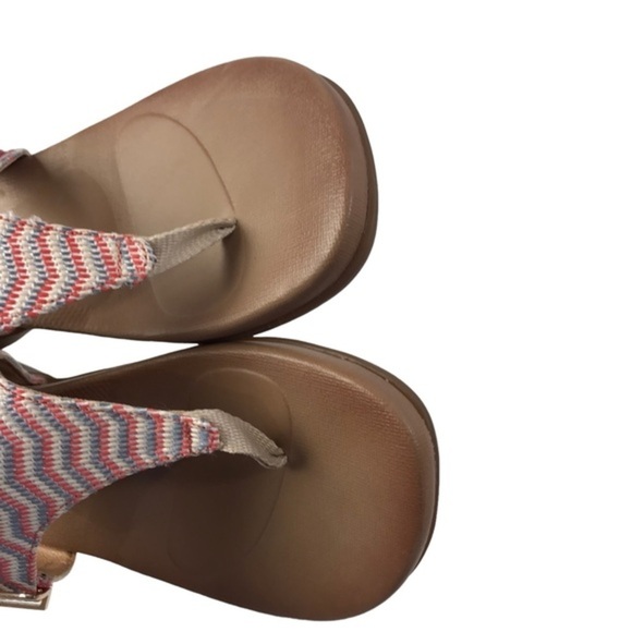 Aetrex Rita Adjustable thong Sandals US size 8.5 in coral multi colors - Picture 5 of 8